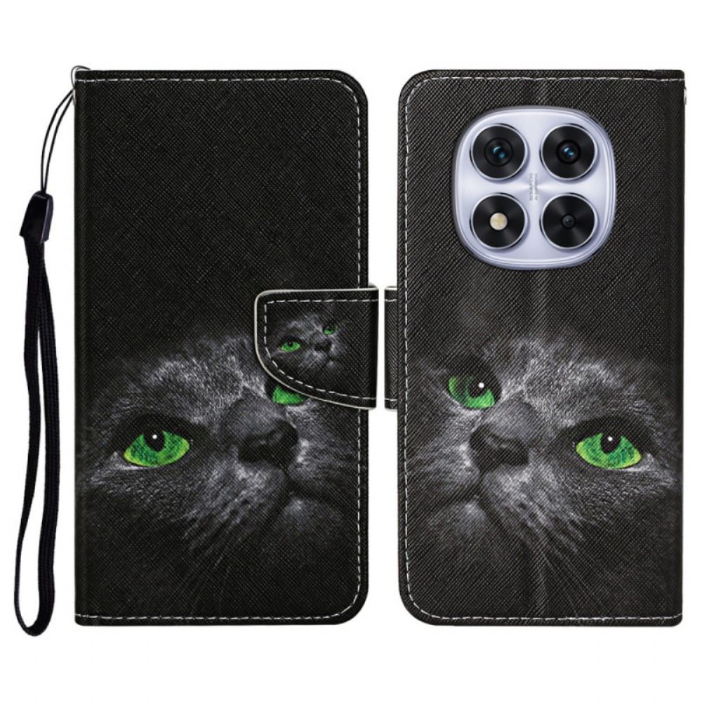 Leren Hoesje Voor Xiaomi Redmi Note 14 Pro Plus 5g Zwarte Kat