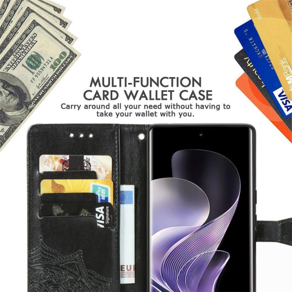 Leren Hoesje Xiaomi Redmi Note 14 Pro Plus 5g Barok Mandala Bescherming Hoesje