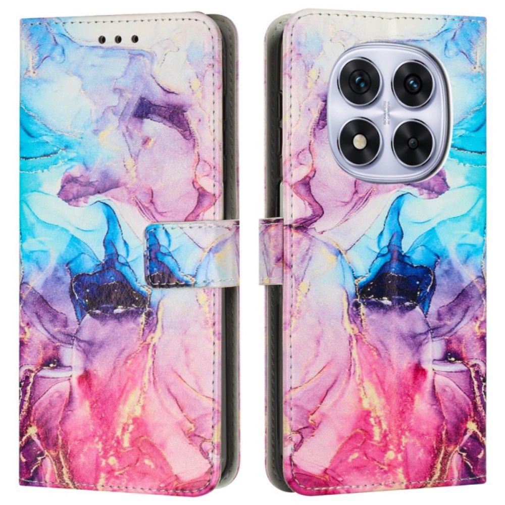 Leren Hoesje Xiaomi Redmi Note 14 Pro Plus 5g Marmer Bescherming Hoesje