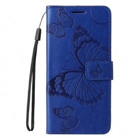 Leren Hoesje Xiaomi Redmi Note 14 Pro Plus 5g Reuzenvlinders Bescherming Hoesje
