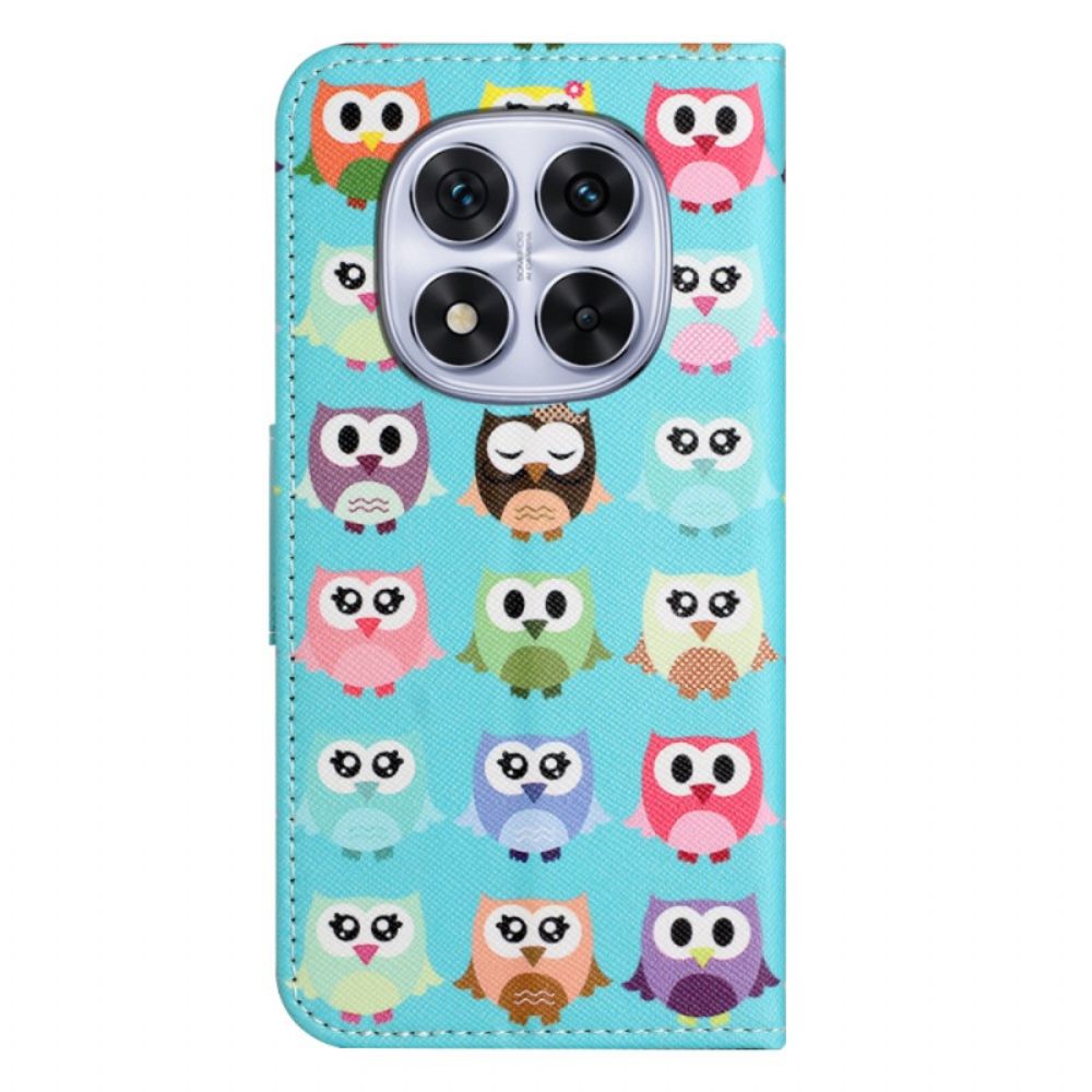 Leren Hoesje Xiaomi Redmi Note 14 Pro Plus 5g Uil Stam Bescherming Hoesje