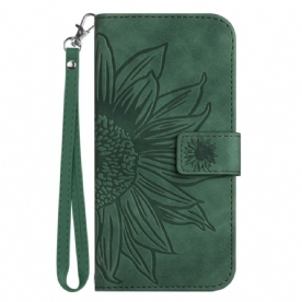 Leren Hoesje Xiaomi Redmi Note 14 Pro Plus 5g Zonnebloemprint