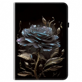 Cover Samsung Galaxy Tab S10 Fe Plus Elegante Zwarte Roos Bescherming