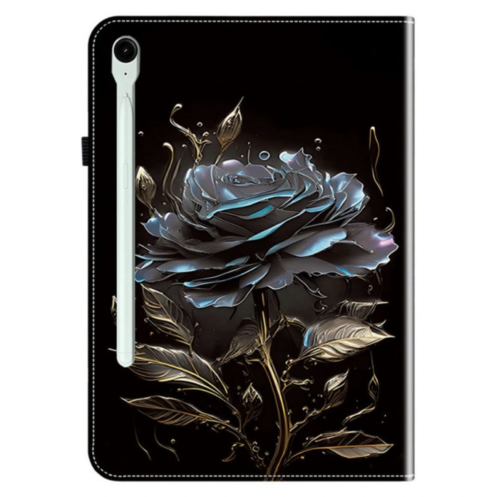 Cover Samsung Galaxy Tab S10 Fe Plus Elegante Zwarte Roos Bescherming