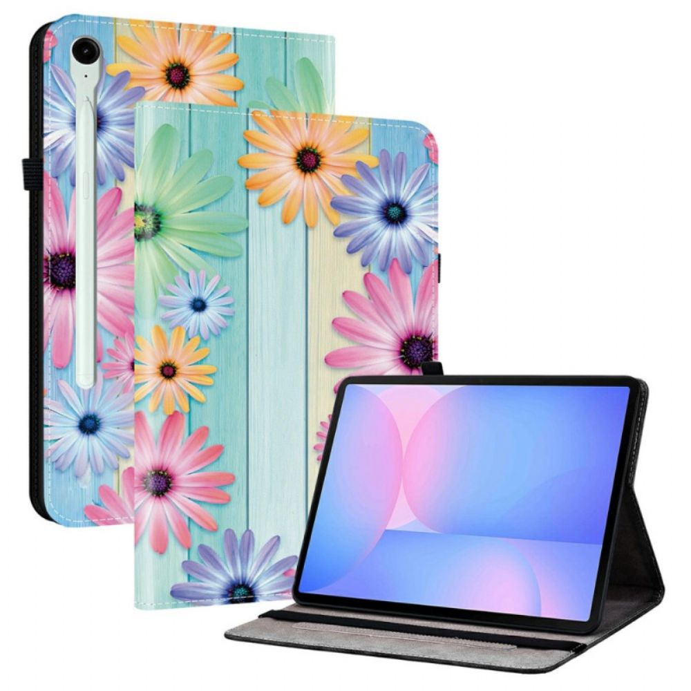 Cover Samsung Galaxy Tab S10 Fe Plus Kleurrijke Zonnebloemen Bescherming Hoesje