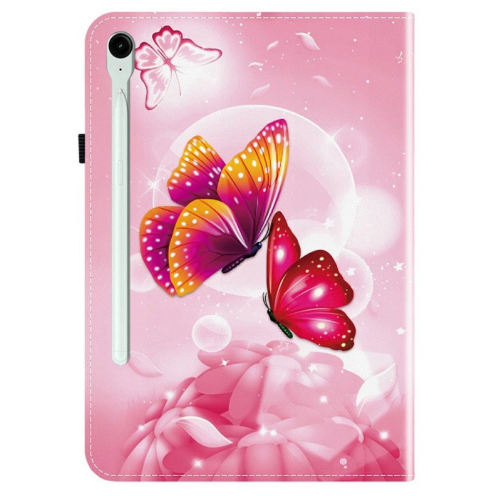 Cover Samsung Galaxy Tab S10 Fe Plus Roze Vlinders