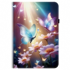 Cover Voor Samsung Galaxy Tab S10 Fe Plus Lichtgevende Vlinders