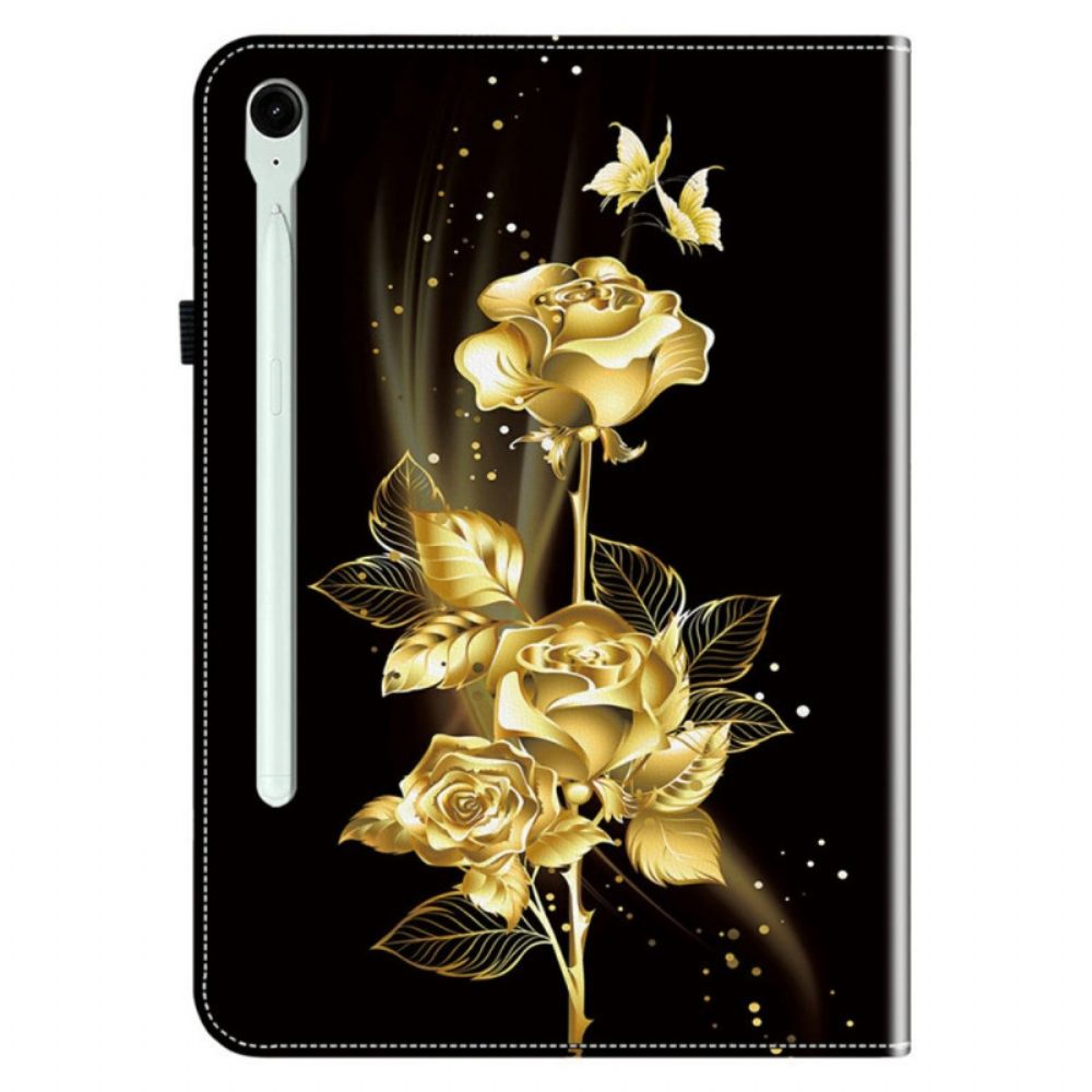 Hoesje Samsung Galaxy Tab S10 Fe Plus Gouden Rozen Bescherming Hoesje