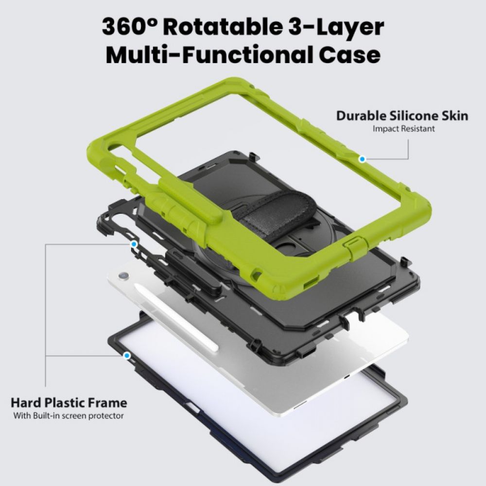 Hoesje Samsung Galaxy Tab S10 Fe Plus Ultra-resistent Met Schouderband Bescherming Hoesje