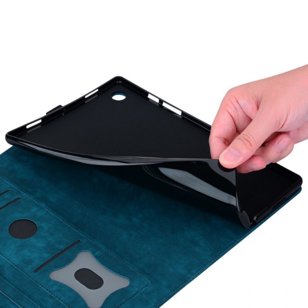 Leren Hoesje Voor Samsung Galaxy Tab S10 Fe Plus Kattenscène