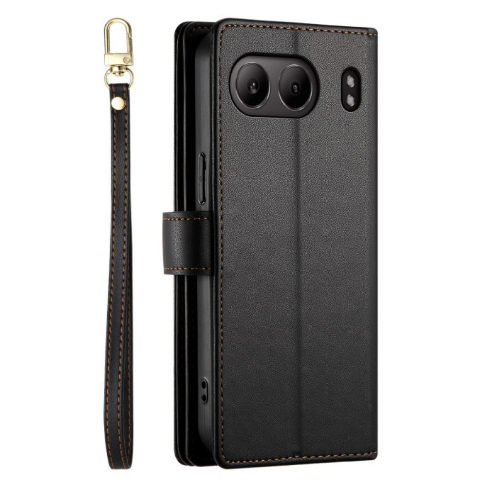 Bescherming Hoesje Oneplus Nord 4 Portemonnee Met Bandje En Schouderband