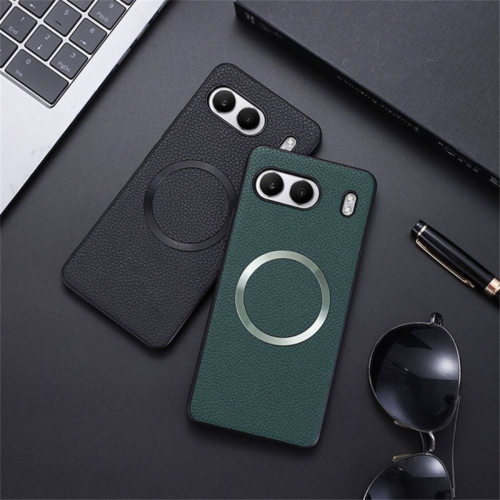 Case Hoesje Oneplus Nord 4 Telefoonhoesje Lychee Kunstleer Compatibel Met Magsafe