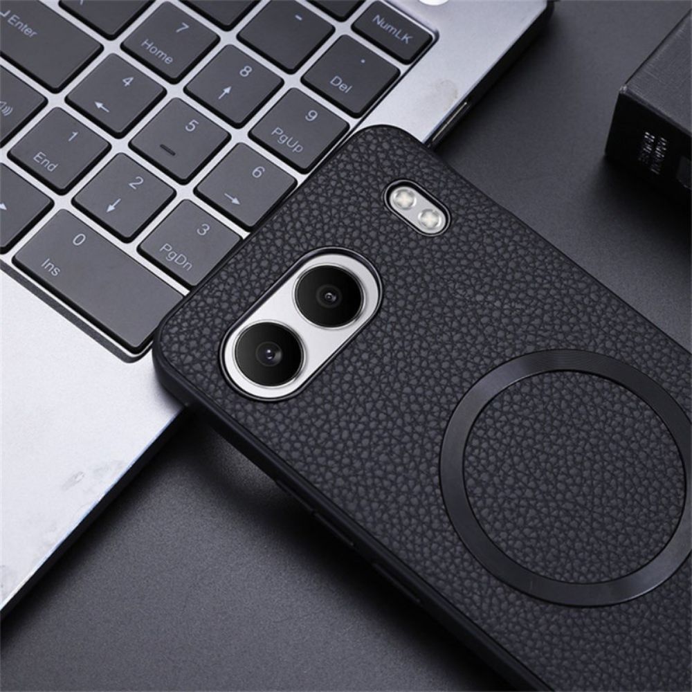 Case Hoesje Oneplus Nord 4 Telefoonhoesje Lychee Kunstleer Compatibel Met Magsafe