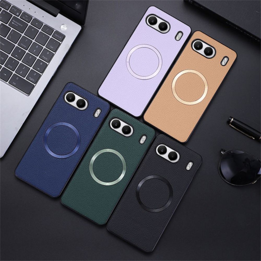 Case Hoesje Oneplus Nord 4 Telefoonhoesje Lychee Kunstleer Compatibel Met Magsafe