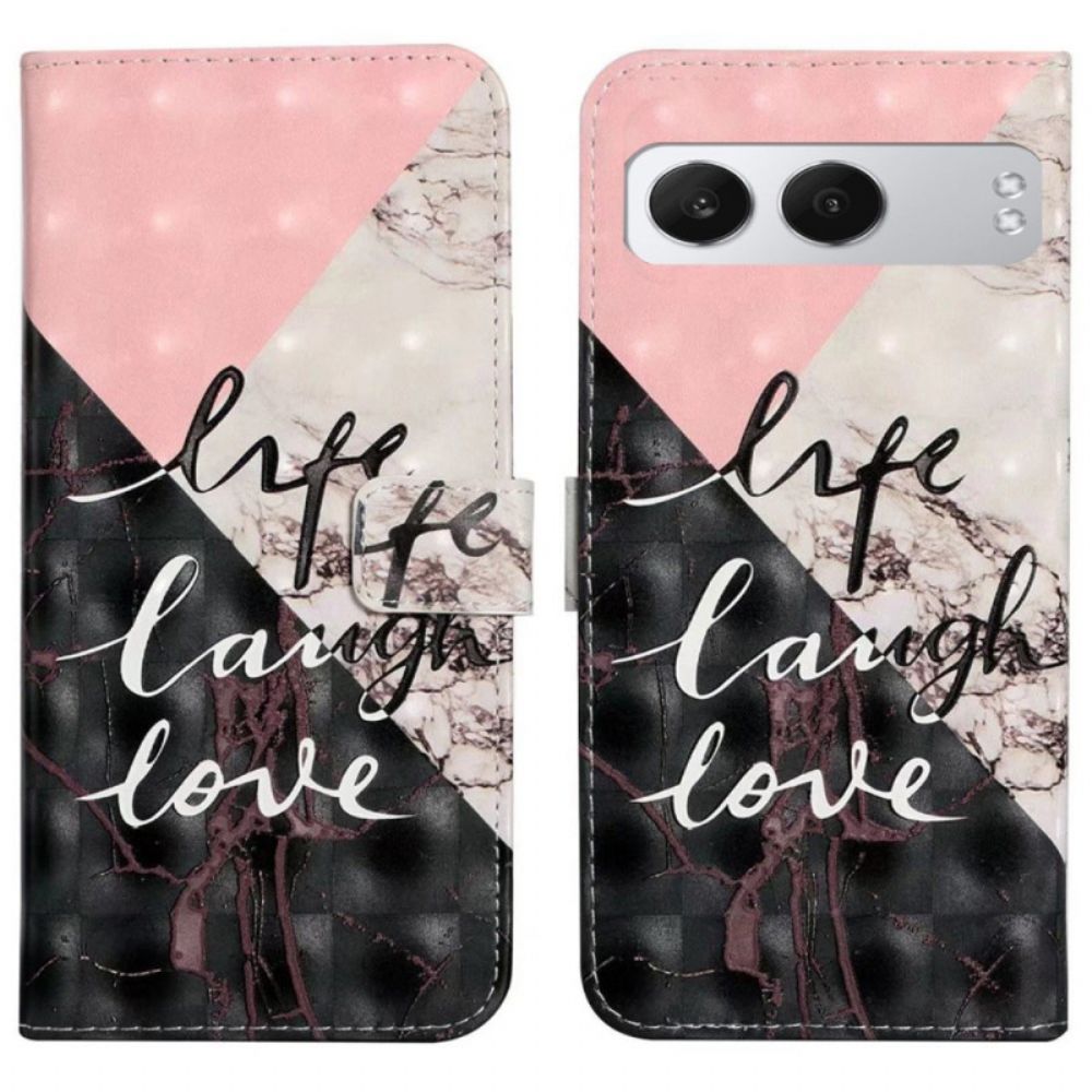 Flip Case Leren Oneplus Nord 4 3d-marmer