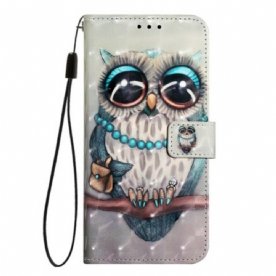 Flip Case Leren Oneplus Nord 4 Grijze Uil