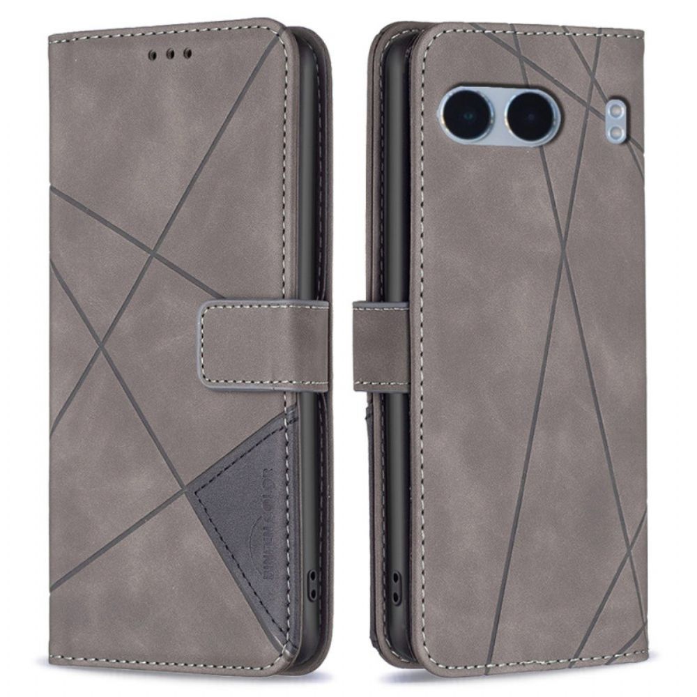 Flip Case Leren Oneplus Nord 4 Patroon Binfen Kleur