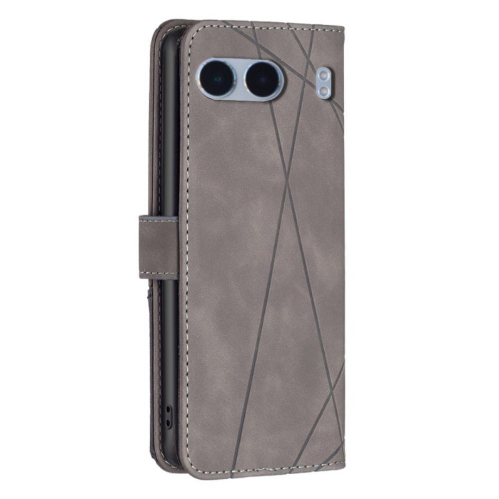 Flip Case Leren Oneplus Nord 4 Patroon Binfen Kleur