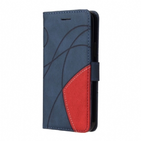 Flip Case Leren Oneplus Nord 4 Tweekleurige Golvende Lijn