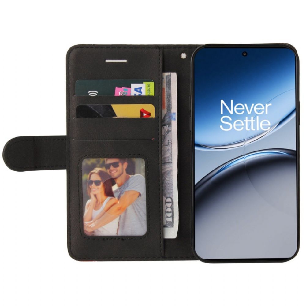 Flip Case Leren Oneplus Nord 4 Tweekleurige Golvende Lijn
