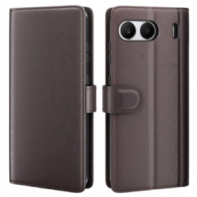 Folio-hoesje Oneplus Nord 4 Telefoonhoesje Echt Leer