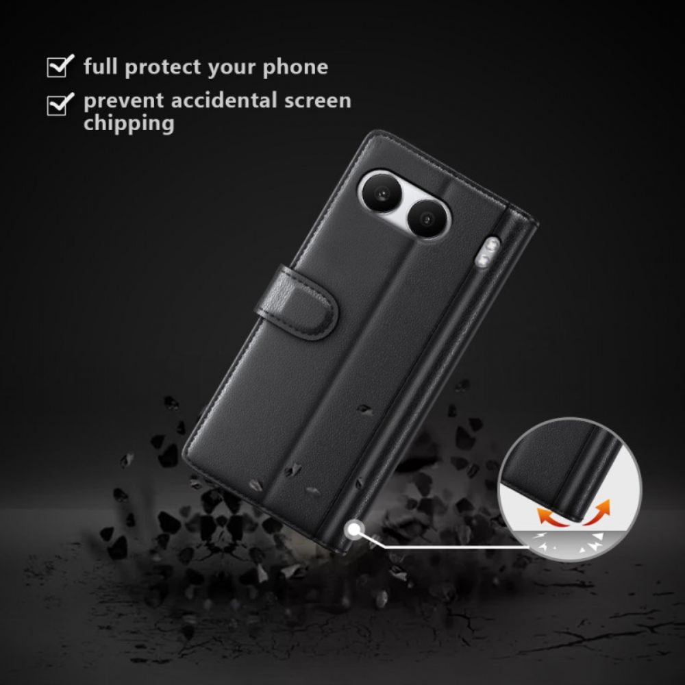 Folio-hoesje Oneplus Nord 4 Telefoonhoesje Echt Leer