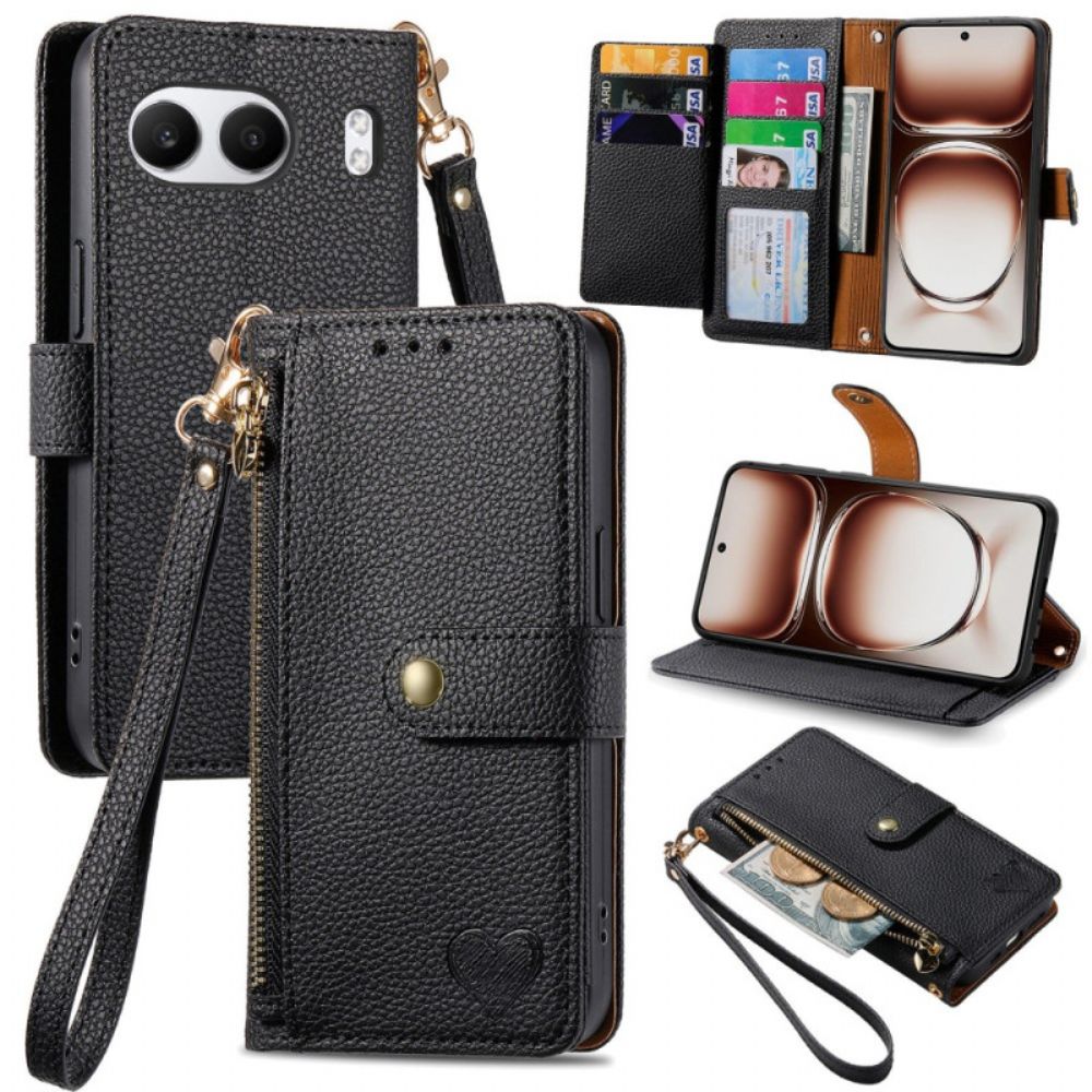 Folio-hoesje Oneplus Nord 4 Telefoonhoesje Portemonnee Met Hartvormige Rfid-blokkering