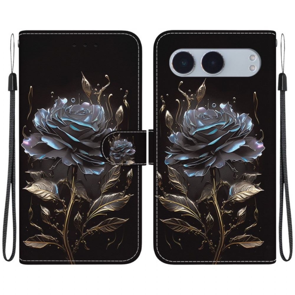 Folio-hoesje Oneplus Nord 4 Telefoonhoesje Zwarte Roos