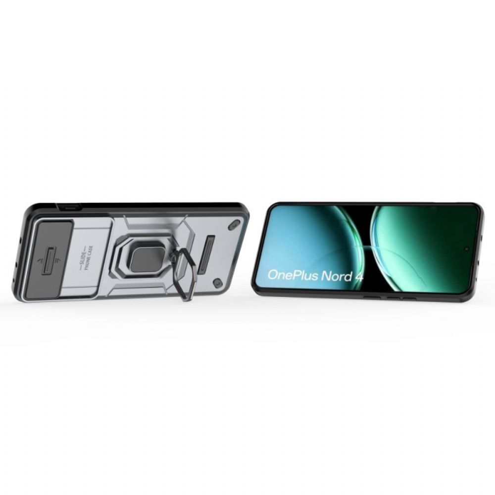 Hoesje Oneplus Nord 4 Duurzame Ring Met Lensbeschermer Bescherming Hoesje