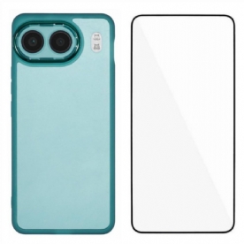 Hoesje Oneplus Nord 4 Getint Met Gehard Glazen Schermbeschermer