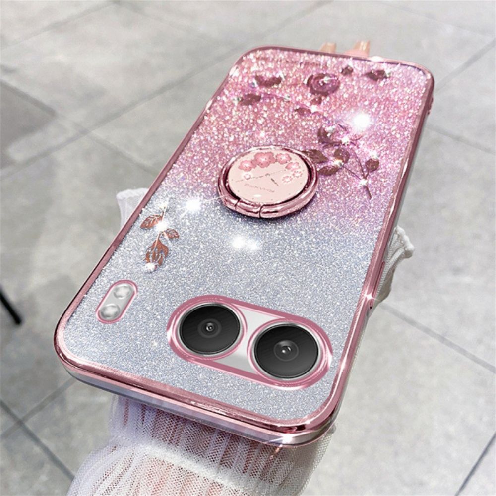 Hoesje Oneplus Nord 4 Kadem Ringhouder Met Pailletten En Strasssteentjes