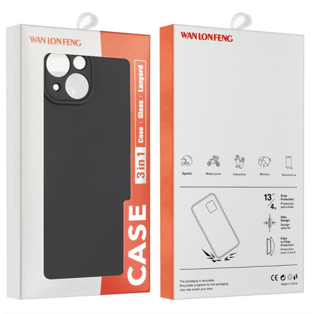 Hoesje Oneplus Nord 4 Matte Siliconen Met Gehard Glazen Schermbeschermer