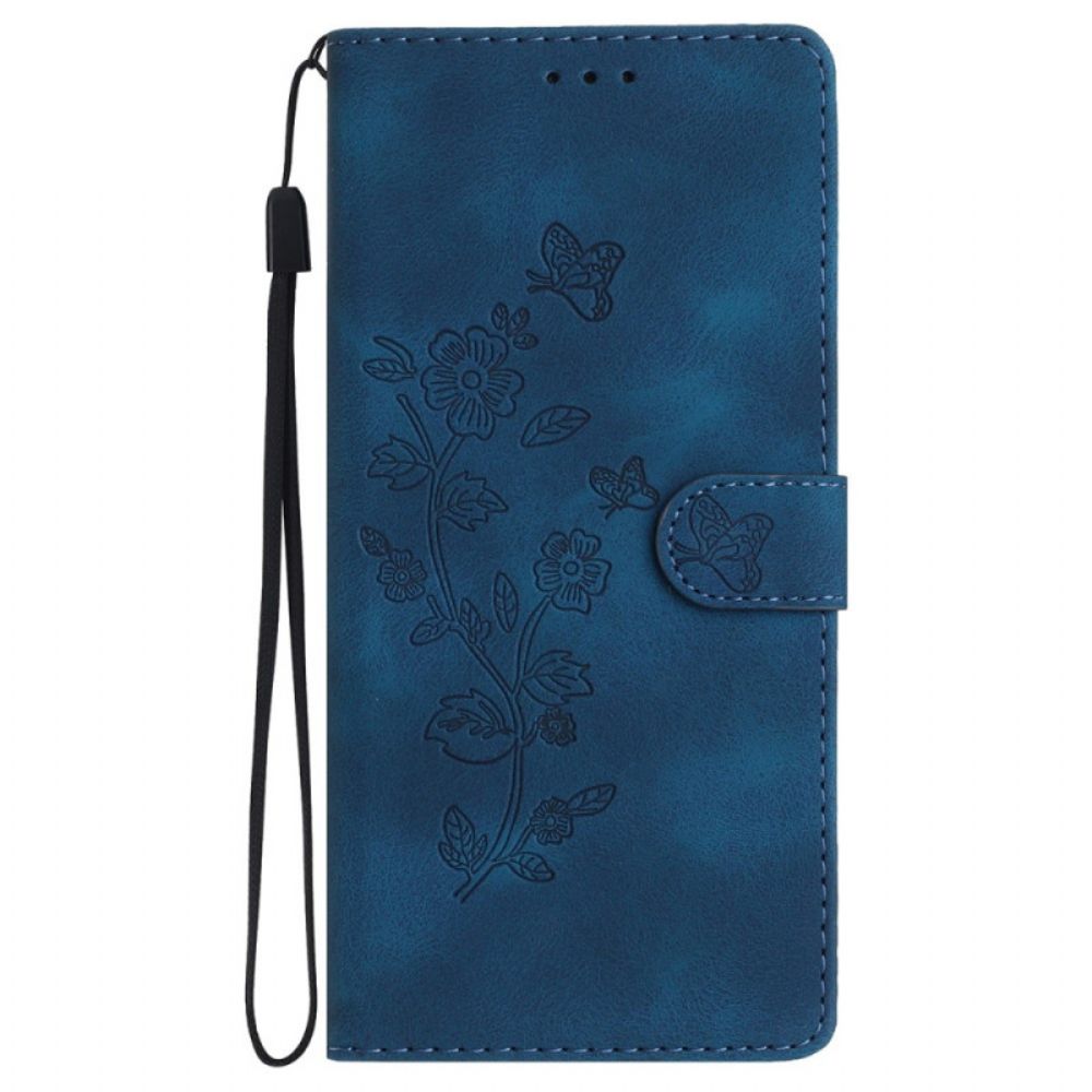 Leren Hoesje Oneplus Nord 4 Bloemenprint