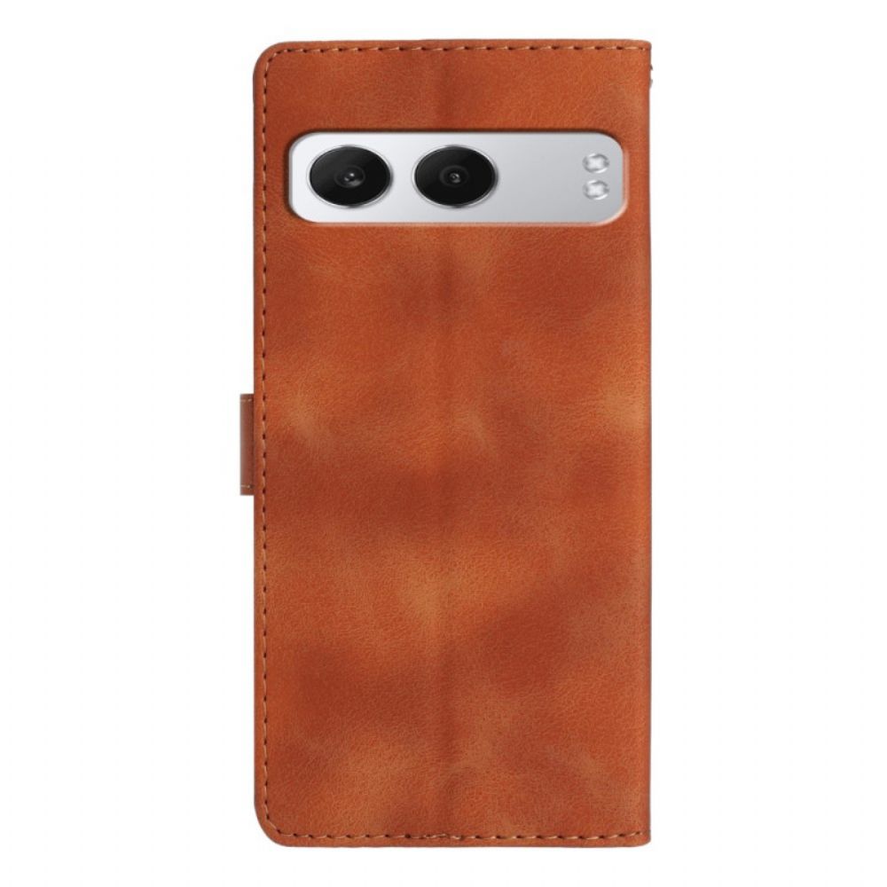 Leren Hoesje Oneplus Nord 4 Bloemenprint