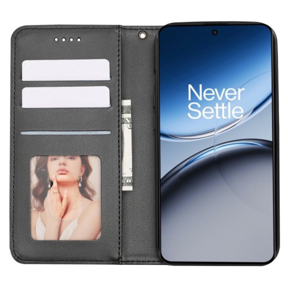 Leren Hoesje Oneplus Nord 4 Frieze En Bandje Bescherming Hoesje