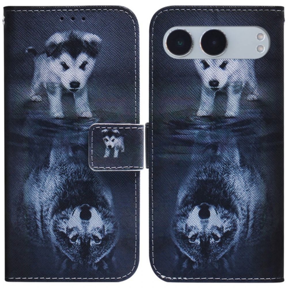 Leren Hoesje Oneplus Nord 4 Hond En Wolf Bescherming Hoesje