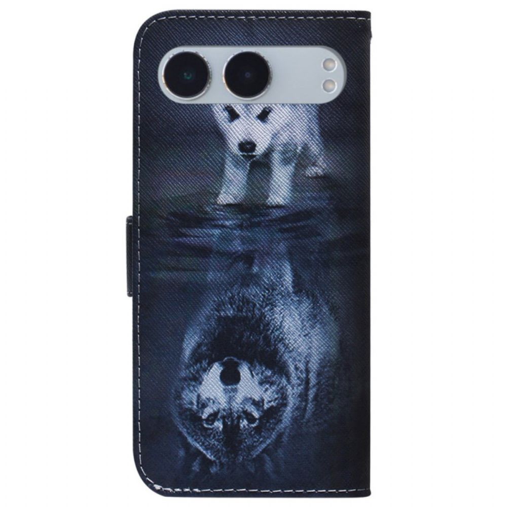 Leren Hoesje Oneplus Nord 4 Hond En Wolf Bescherming Hoesje