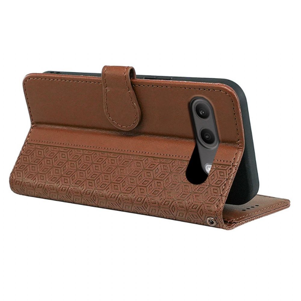 Leren Hoesje Oneplus Nord 4 Kubisch Patroon Bescherming Hoesje