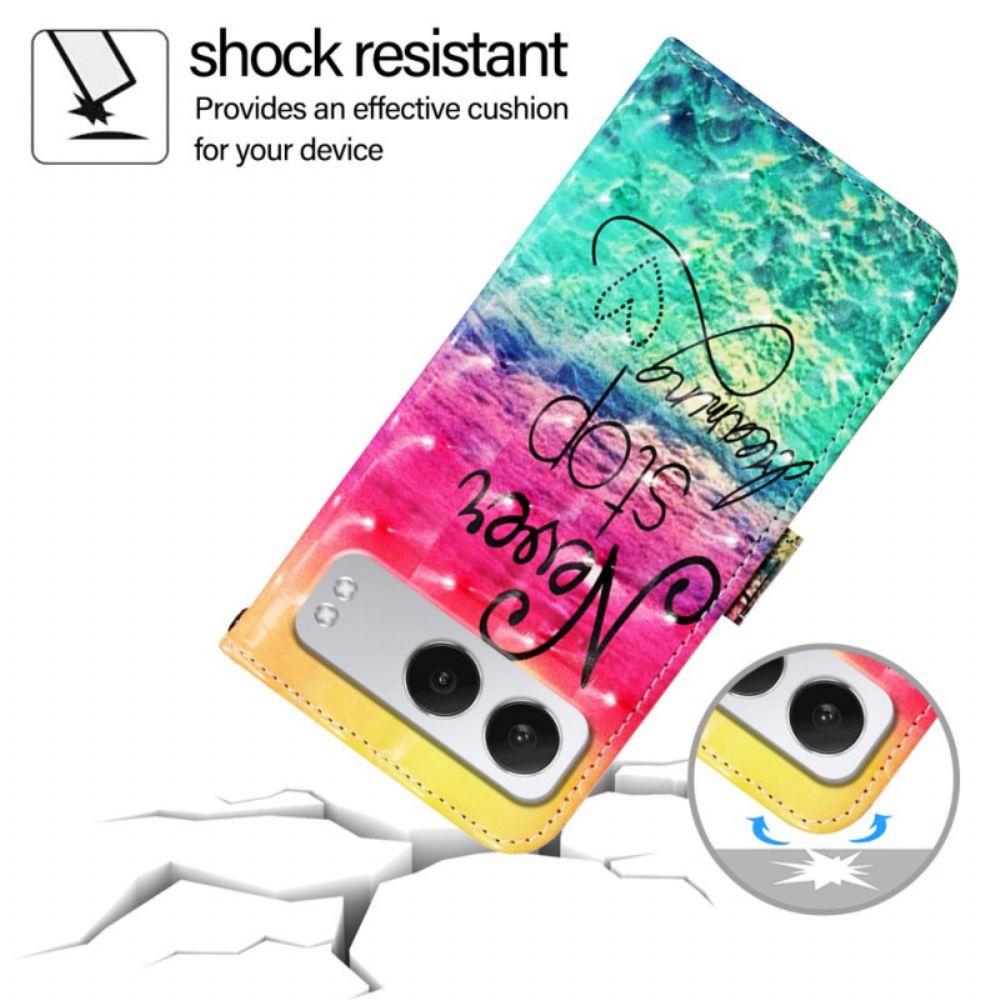 Leren Hoesje Oneplus Nord 4 Never Stop Dromen