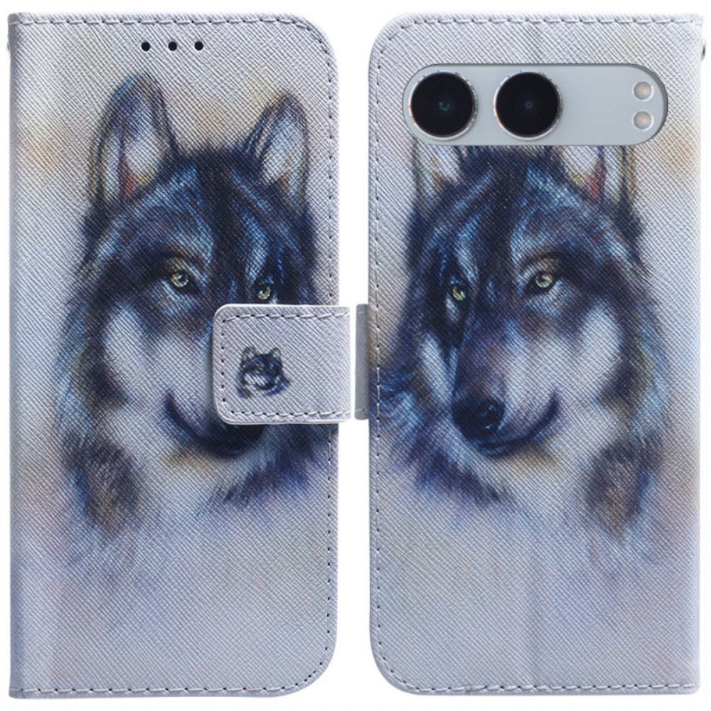 Leren Hoesje Oneplus Nord 4 Wolf Aquarel