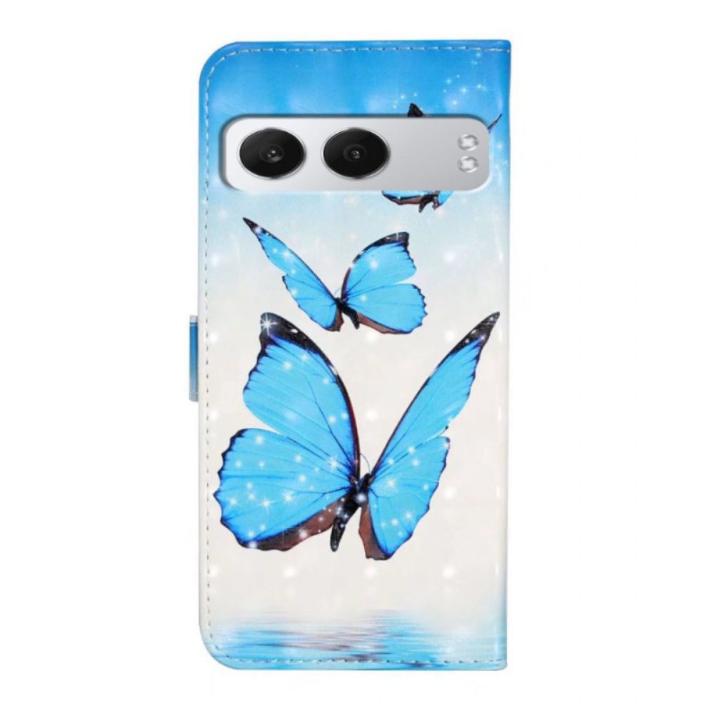 Leren Hoesje Voor Oneplus Nord 4 Drie Vlinders