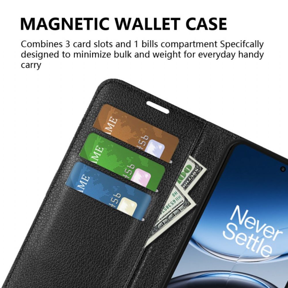 Leren Hoesje Voor Oneplus Nord 4 Lychee Kunstleer