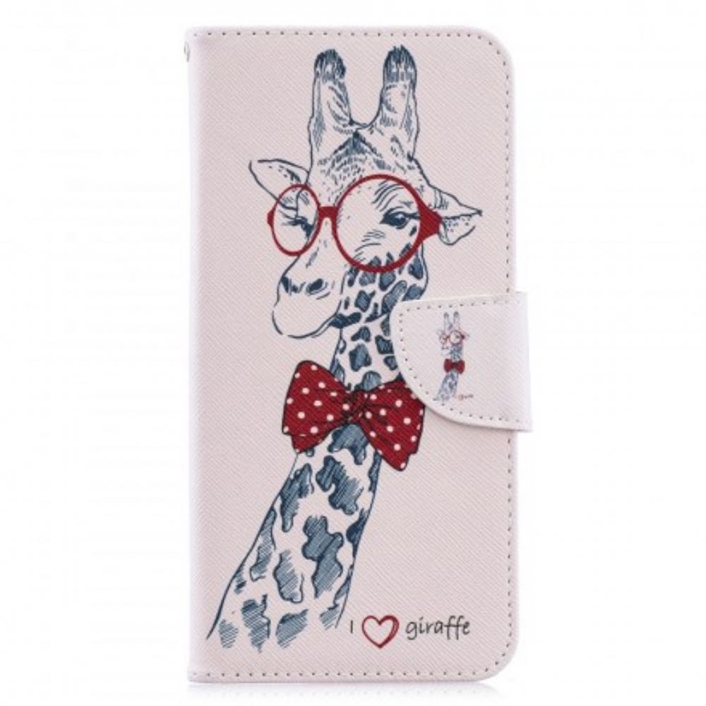 Flip Case voor Samsung Galaxy A70 Nerdy Giraf
