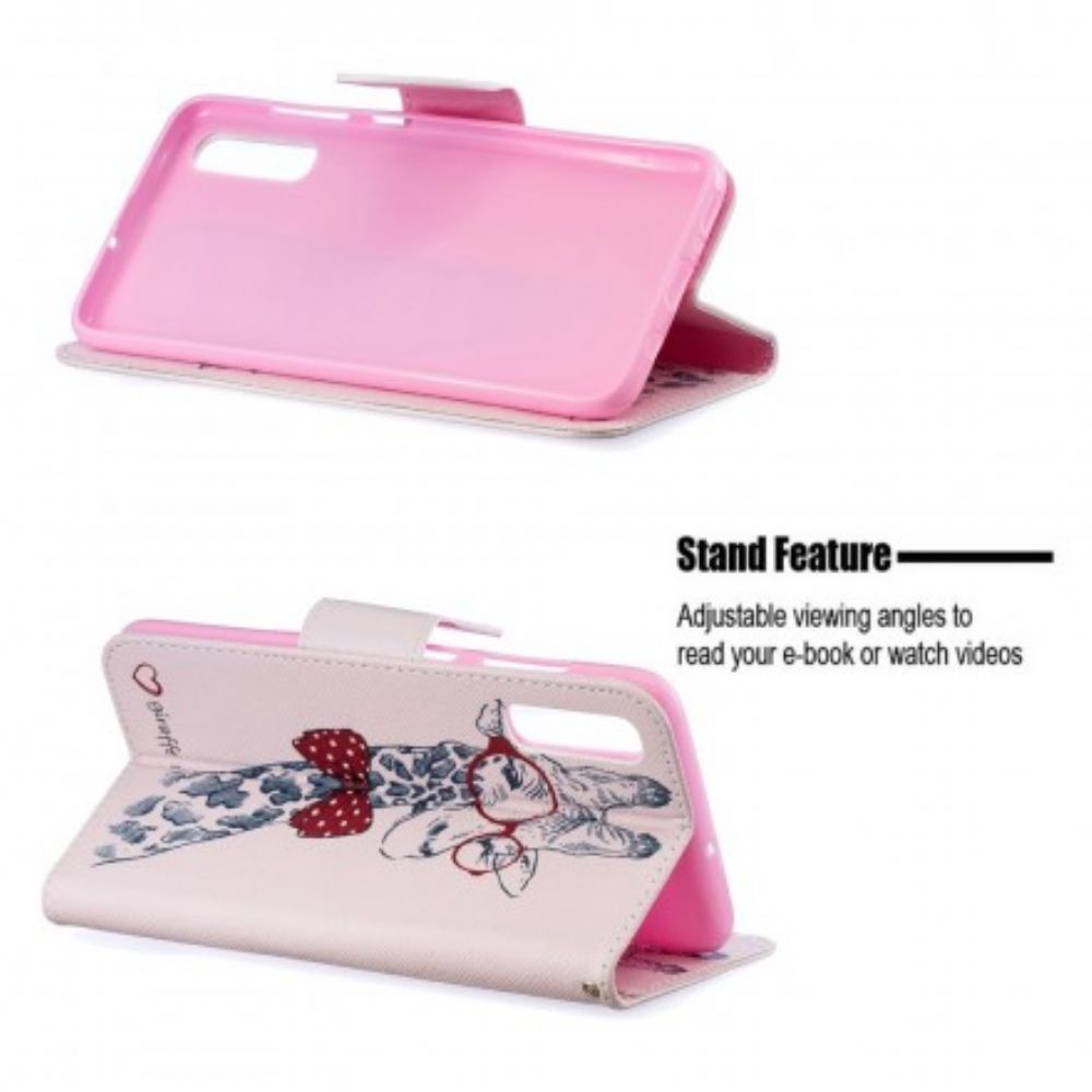 Flip Case voor Samsung Galaxy A70 Nerdy Giraf
