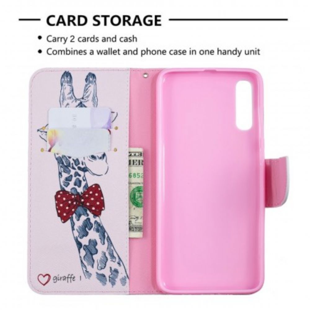 Flip Case voor Samsung Galaxy A70 Nerdy Giraf