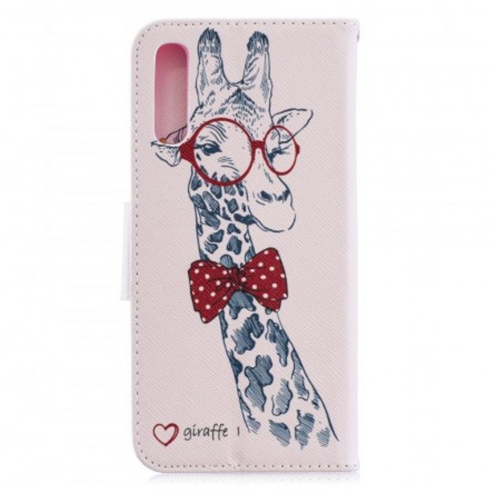 Flip Case voor Samsung Galaxy A70 Nerdy Giraf