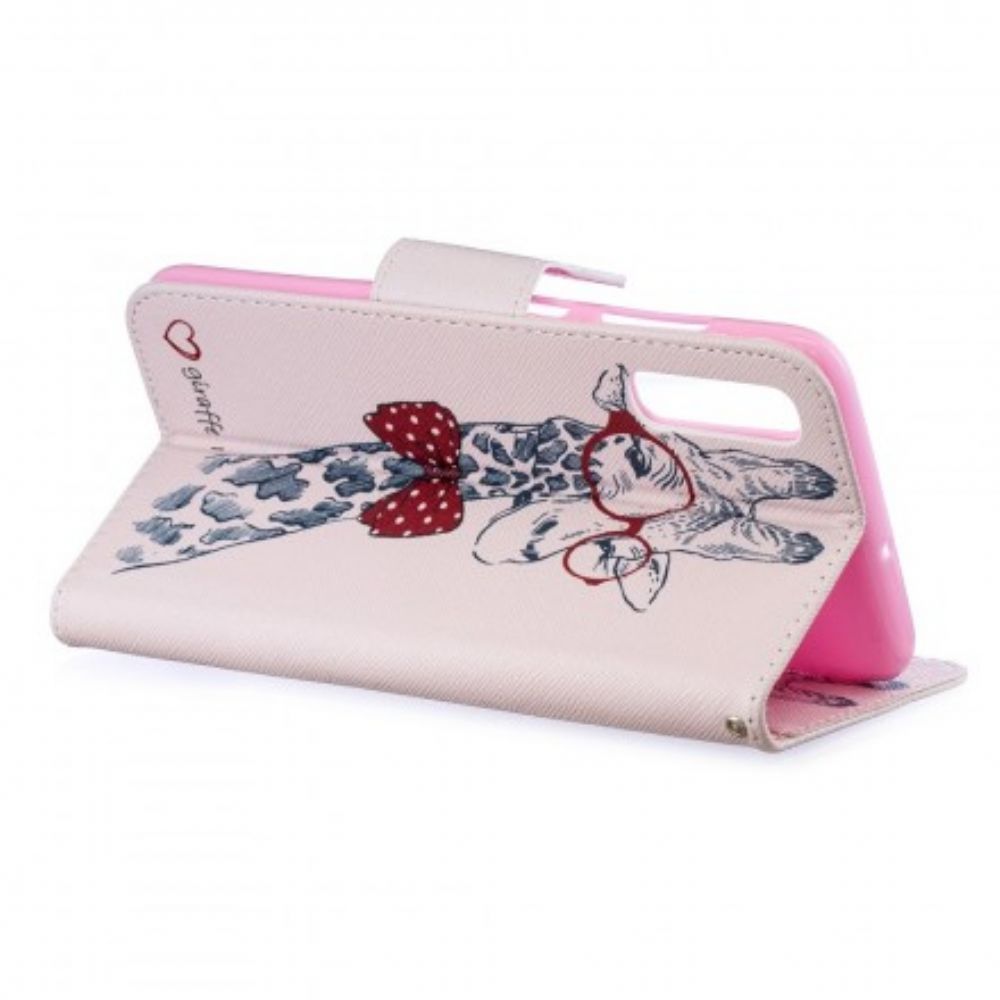 Flip Case voor Samsung Galaxy A70 Nerdy Giraf