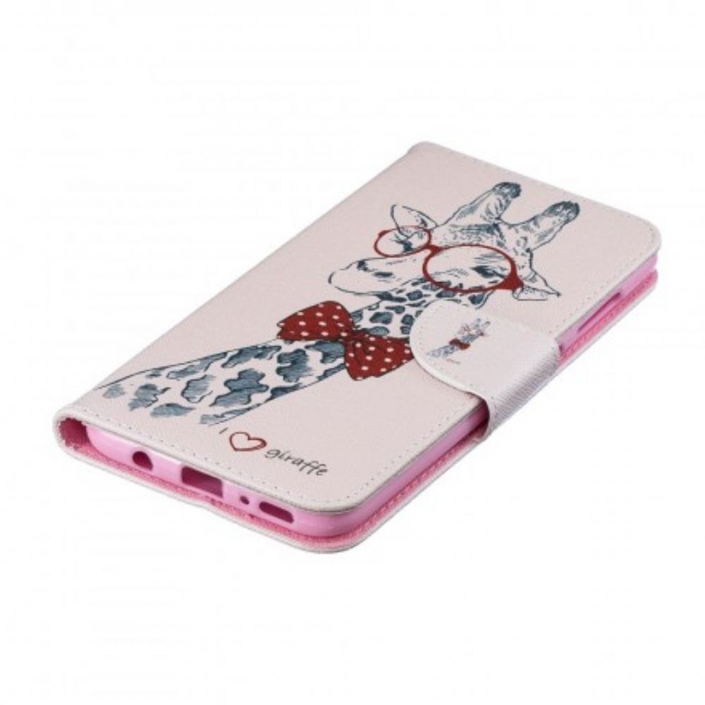 Flip Case voor Samsung Galaxy A70 Nerdy Giraf