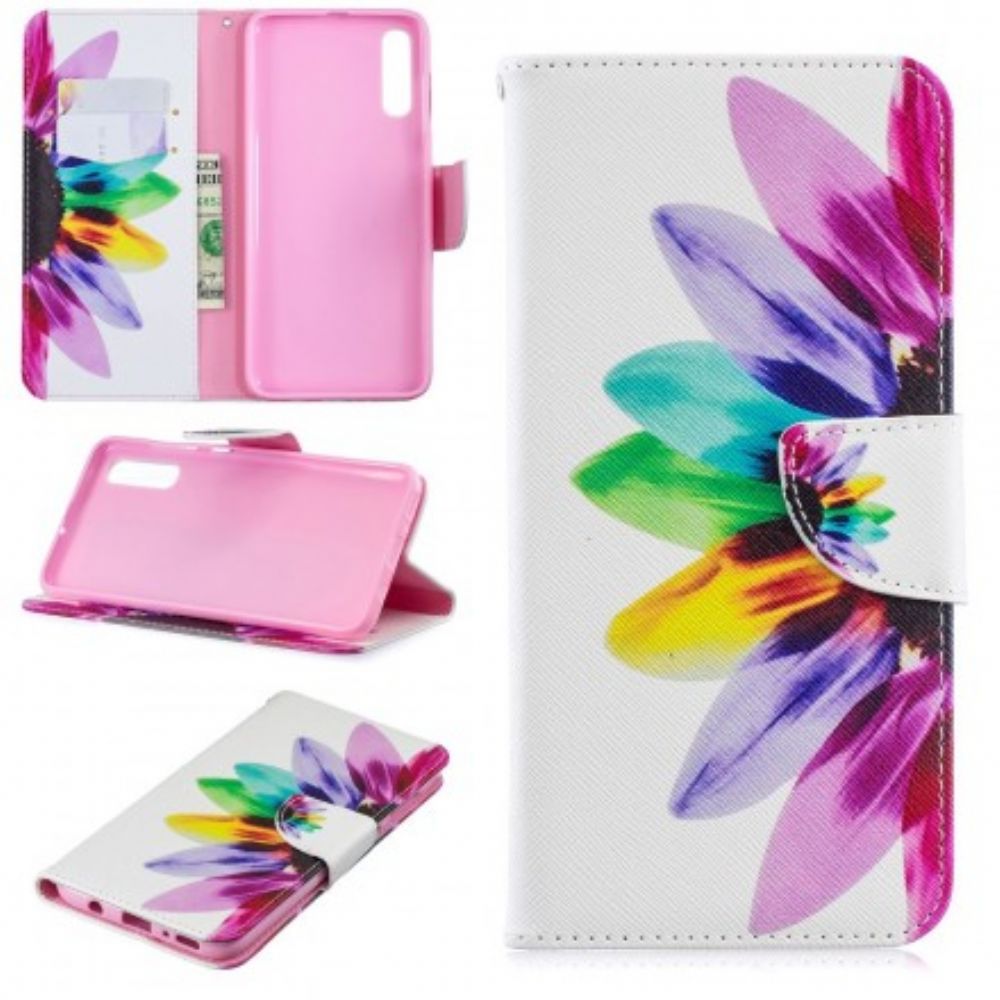 Folio-hoesje voor Samsung Galaxy A70 Aquarel Bloem