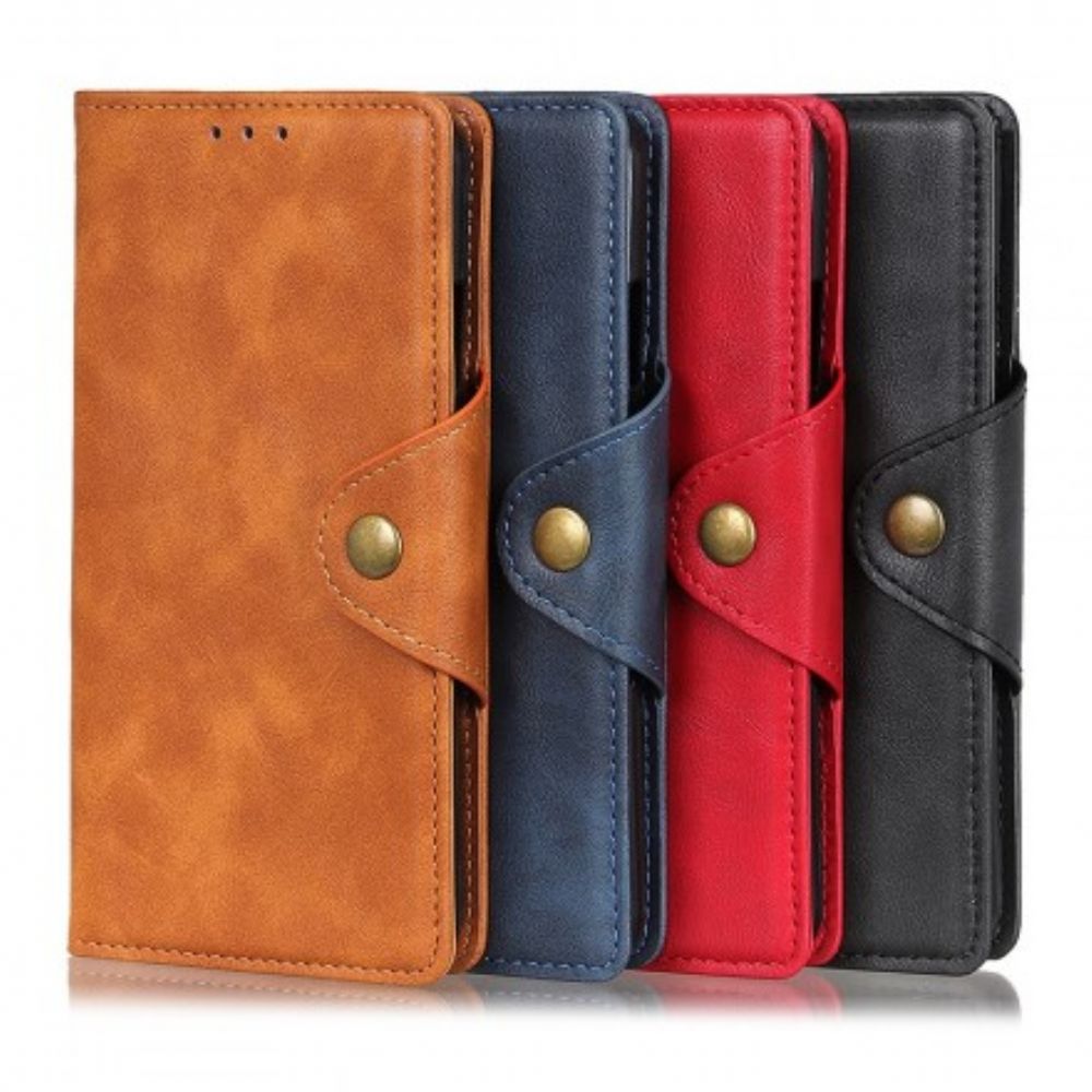Folio-hoesje voor Samsung Galaxy A70 Kunstleer Vintage Knoop